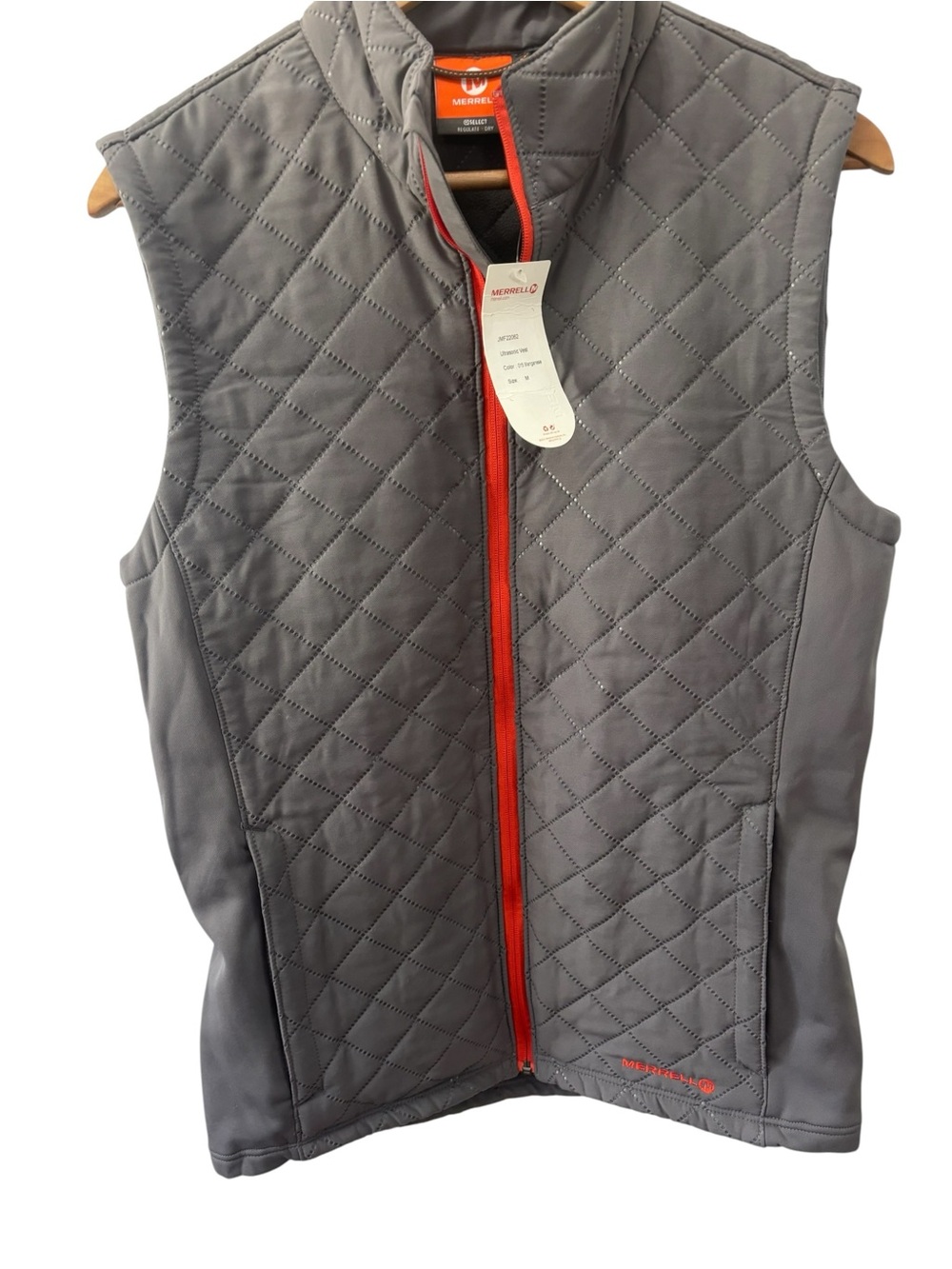 Merrell Ultrasonic Vest Men’s Size Medium NWT Grey Outdoor Quilted Vest